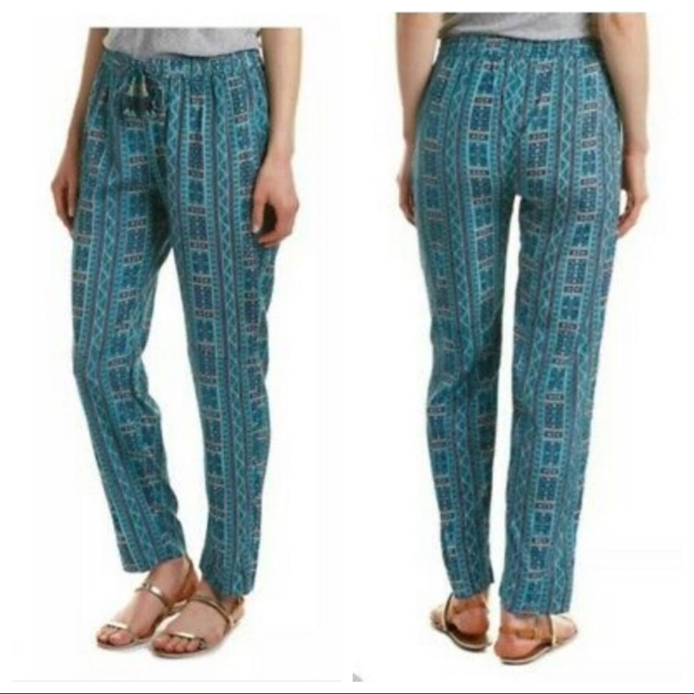 Calypso St. Barth Turquoise Silk Sheru Pants